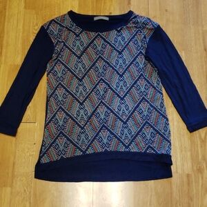 Loveappella chevron knit top sz small